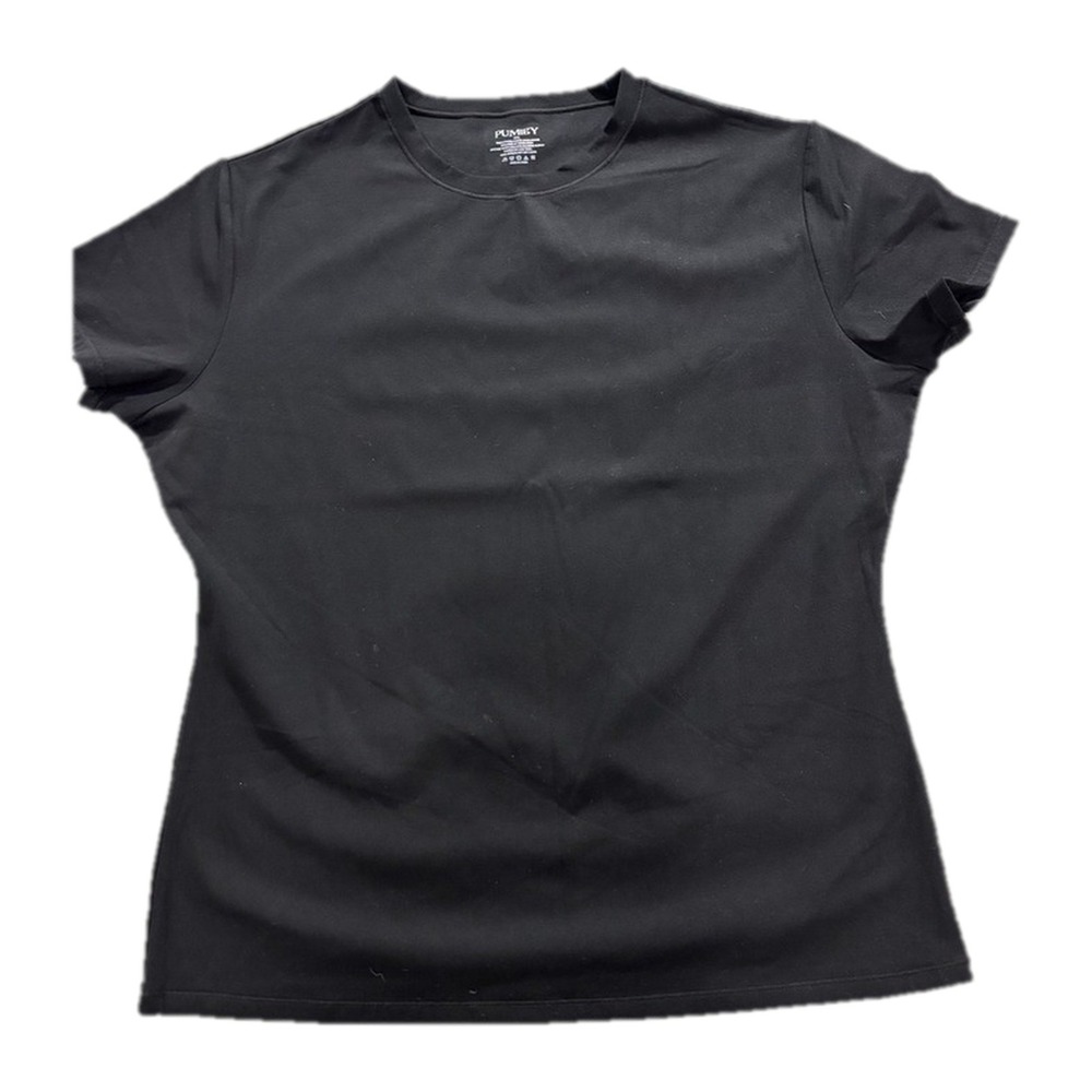 PUMIEY 2XL Black Short Sleeve Crew Neck T-Shirt Womens Athleisure Casual Slim